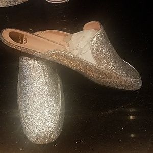 Eloquii Silver Glitter Mules